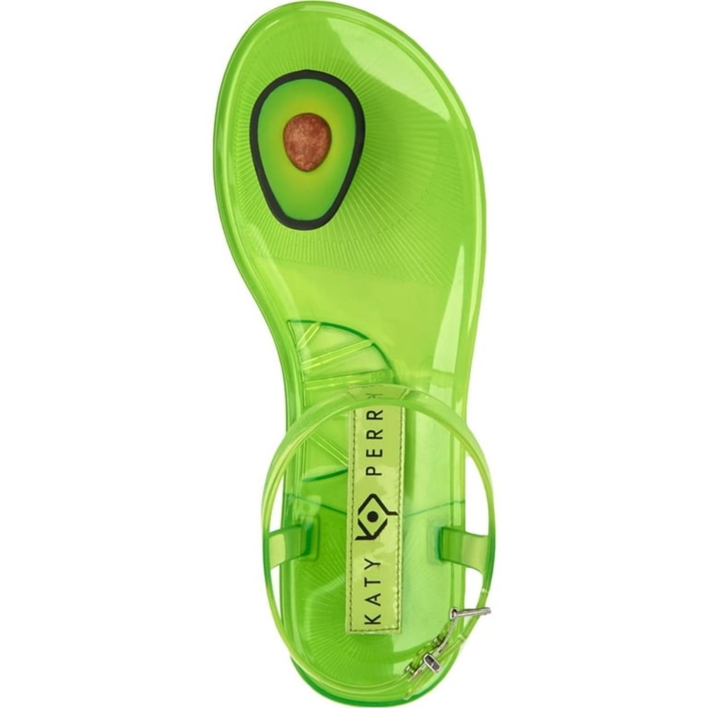 🆕 Katy Perry Women's Size 8 The Geli Slingback Flat Green Jelly Avocado Sandals